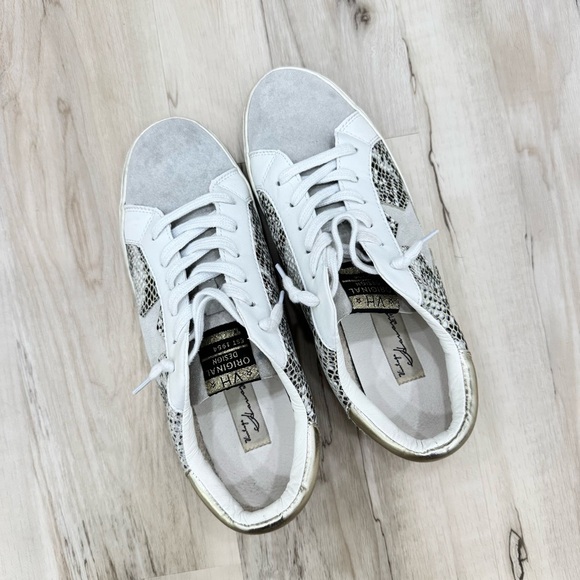 Vintage Havana Kate Gold Snake Print Multi Leather Sneakers Sz 11 - Picture 5 of 6